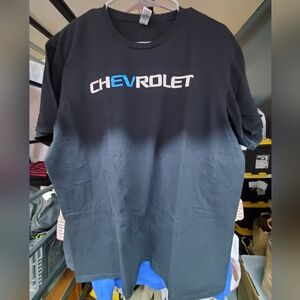 Chevrolet Logo Tee Shirt Men's XL Black Blue White Printed on Gildan Like New